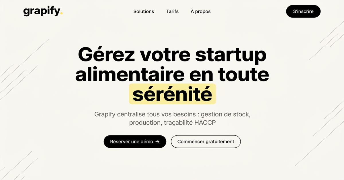 Grapify — ERP alimentaire pour PME agroalimentaires